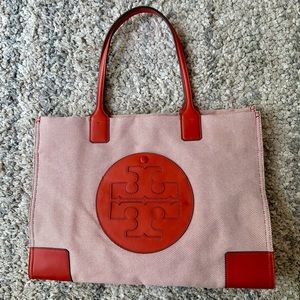 Authentic Tory Burch Ella Canvas Tote